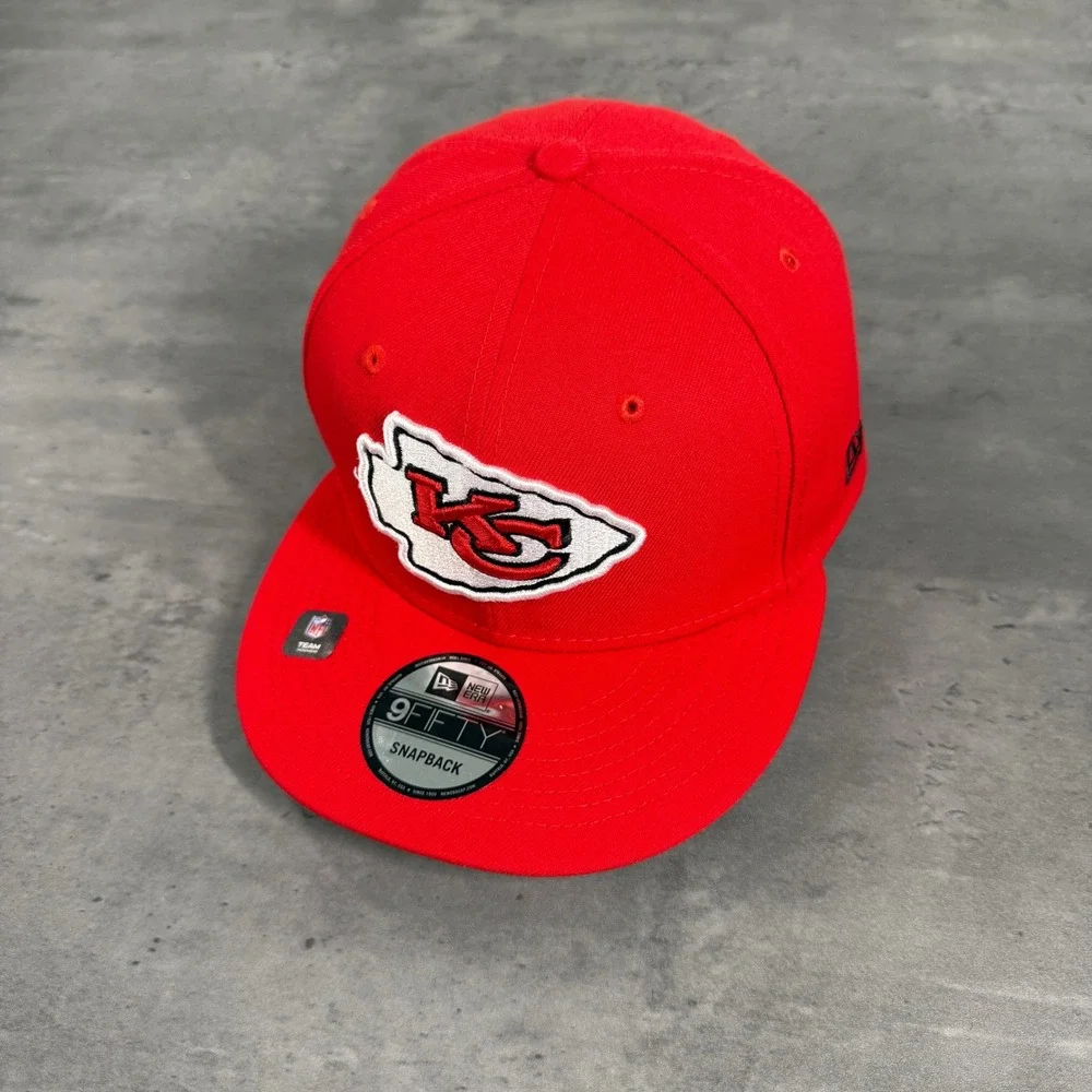 New Era Kansas‎ City Chiefs Snapback Hat Red 9FIFTY NFL Football Cap Big Logo